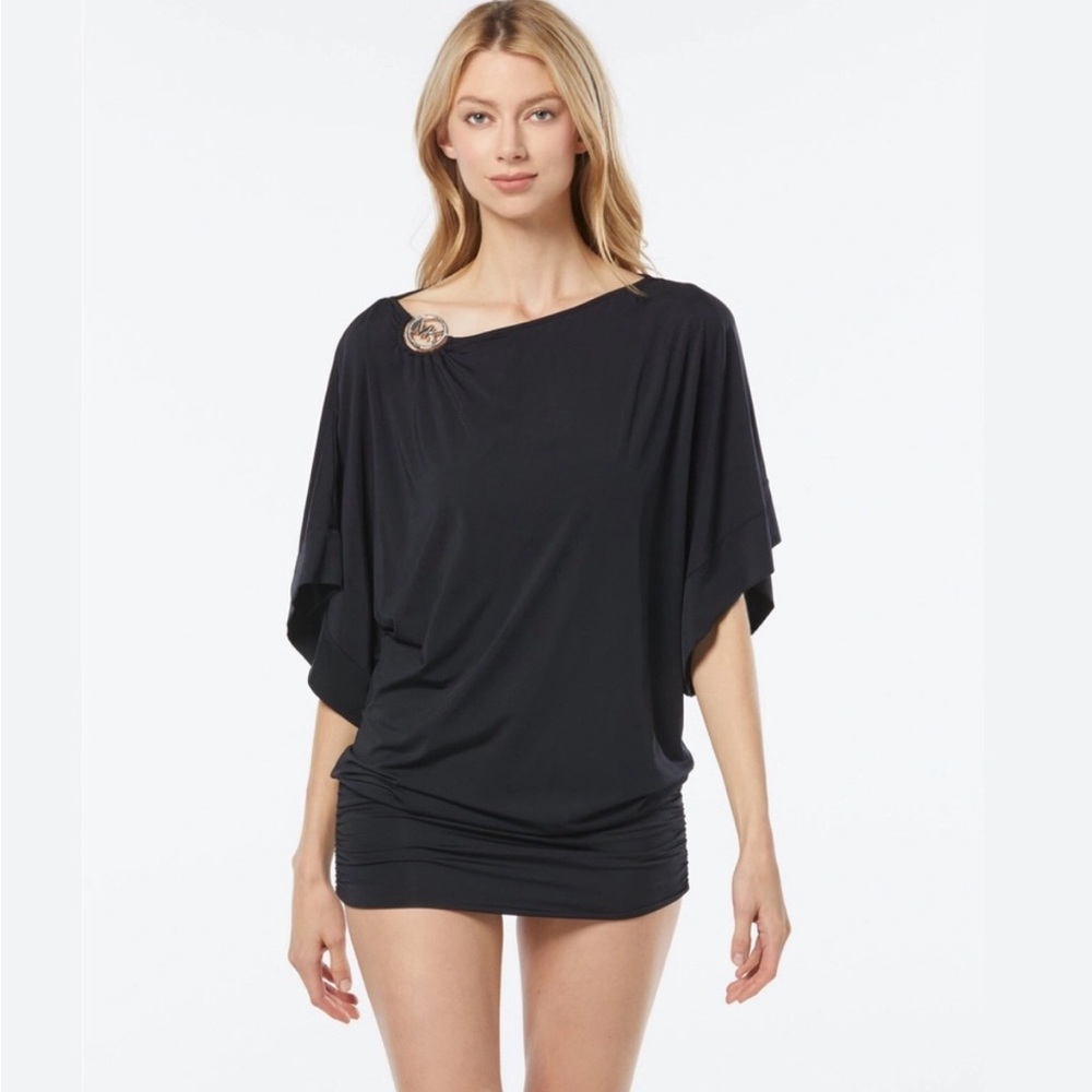 MICHAEL Michael Kors logo ring swim cover-up, sz S